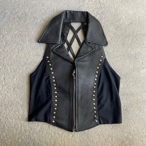 Leather Crop Vest